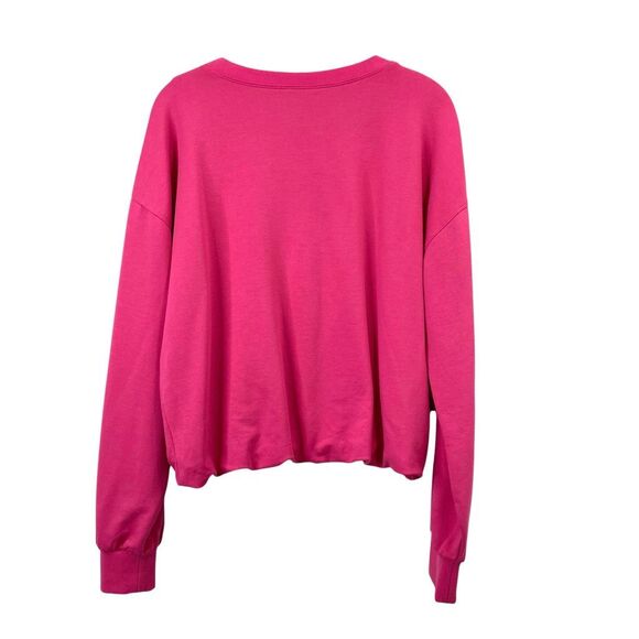 Anthropologie Maeve Twist-Front Sweatshirt top Size M pink - Picture 8 of 9